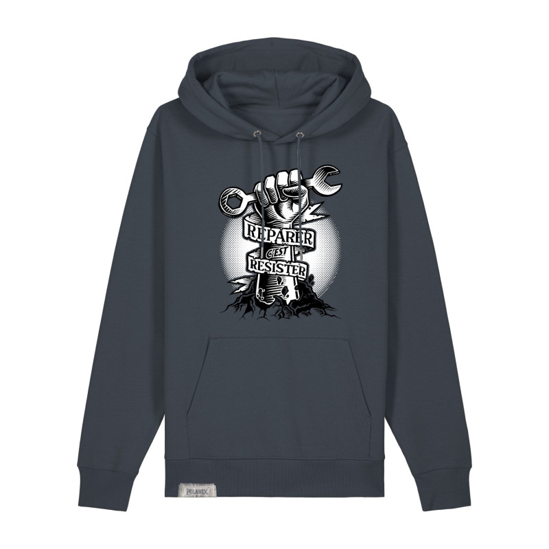 Sweat Réparer c'est résister - gris chiné